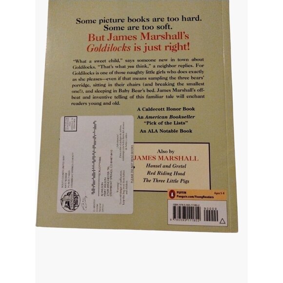 Goldilocks And The Three Bears James Marshall Caldecott Award Winner Paperback - Picture 4 of 5